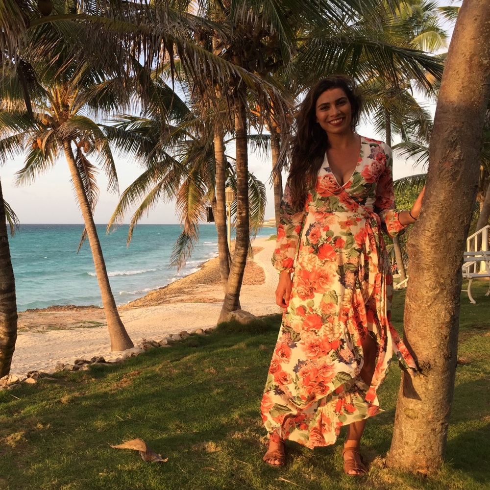 Maxi Floral Wrap Dress